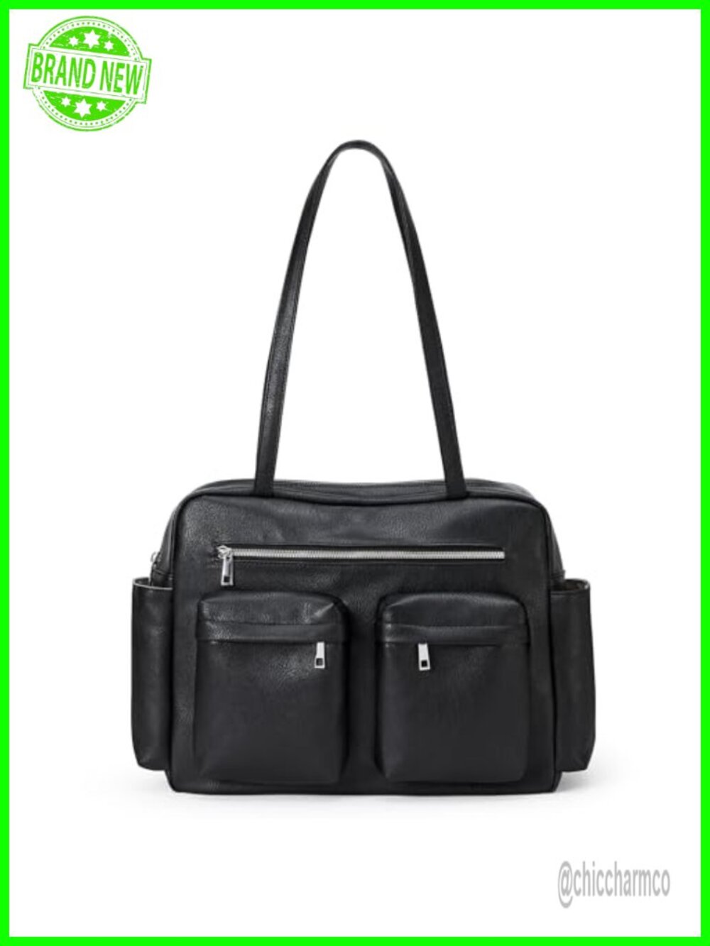 KALIDI Faux Leather Tote Bag Shoulder Purse Organizer Travel Work